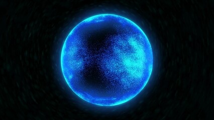 energy sector. Futuristic magical plasma circle glows in space.