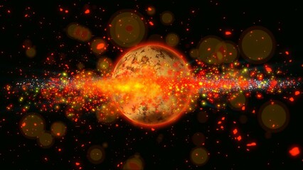 energy sector. Futuristic magical plasma circle glows in space.