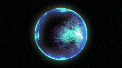 energy sector. Futuristic magical plasma circle glows in space.