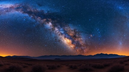 Fototapeta premium Serene Beauty of Mono Dark Sky Reserve - Majestic Night Sky with Bright Stars and Milky Way Over Vast Landscape