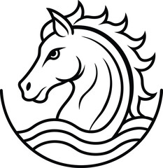Horse Head Isolated Coloring Page for Kids  vector illustration