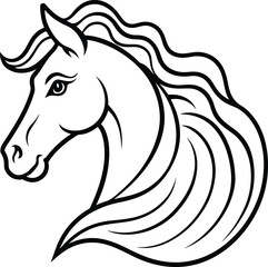 Horse  drawing for kids colouring activity