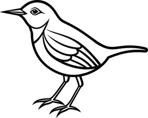 Bird for kids coloring page vector illustration
