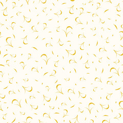 Cereal wheat straw pattern background. Golden ears of wheat, rye or barley. Vector wrapping paper for bread.