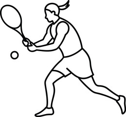   Tennis player for kids coloring page vector illustration