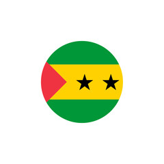 Round Sao Tome and Principe country flag design element