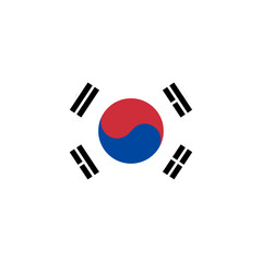 Round South Korea country flag design element