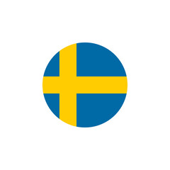 Round Sweden country flag design element