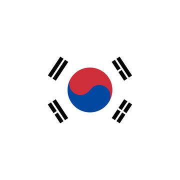 Round South Korea country flag design element