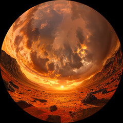 Red Planet 8K Fisheye image for Fulldome