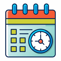 Calendar Clock Vector illustration