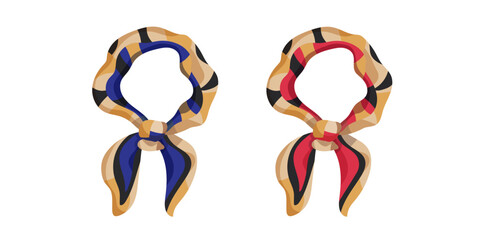 Pair Of Stylish Elastic Hair Bands Vector Illustration.	