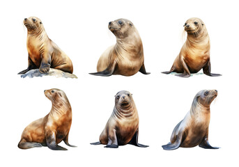 Sea Lion, Animal Illustration. Watercolor Style