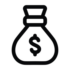 Simple Money Bag icon. The icon can be used for websites, print templates, presentation templates, illustrations, etc