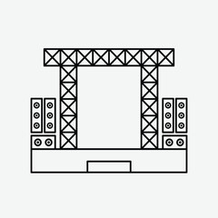 Stage icon vector logo design template