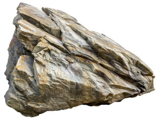 Detailed image of a large jagged rock cut out transparent isolated on white background PNG file