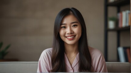 Fototapeta premium Smiling Young Woman at Home