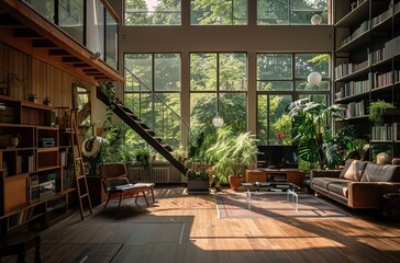 Fototapeta premium Zen and Tranquil Interior Spaces Serene Ambiance and Calm Retreats