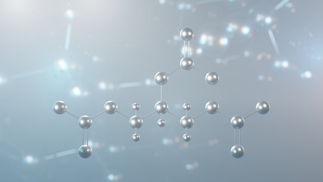 nitroglycerin molecular structure, 3d model molecule, glyceryl trinitrate, structural chemical formula view from a microscope