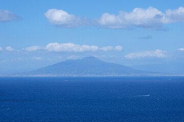 Panoramic view of mount Vesuvius from the island of Capri, Campanian Archipelago, Italy
