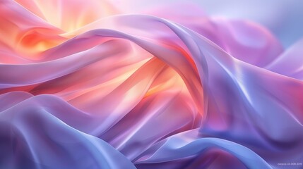 Fototapeta premium Abstract flowing fabric in vibrant colors and smooth textures