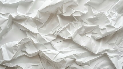 Fototapeta premium Texture of a paper background showing wrinkled and folded white paper
