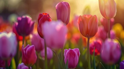 Fototapeta premium Tulips in the Sunlight