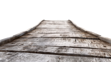 wooden walkway cut out transparent isolated on white background PNG file