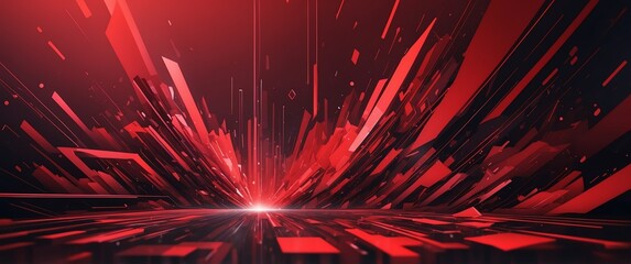 red theme technology abstract concept banner background illustration