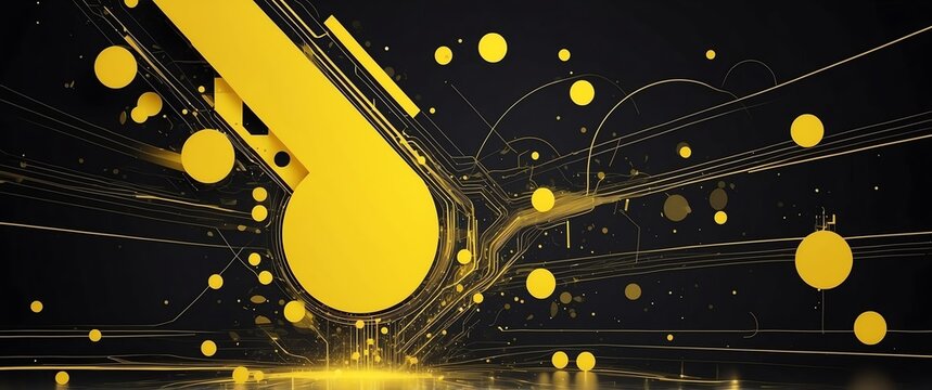 yellow theme technology abstract concept banner background illustration