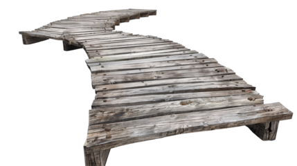 wooden walkway cut out transparent isolated on white background PNG file