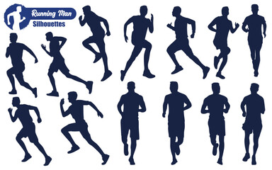Silhouette C01Running man silhouette Vector illustration