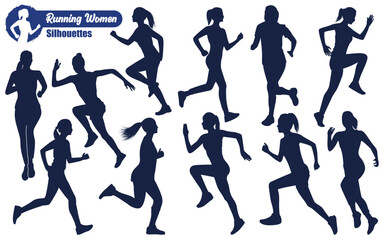 Running woman silhouette Vector illustration