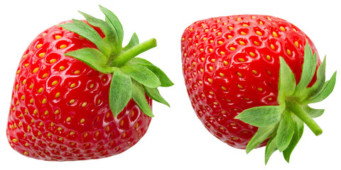 Strawberry isolated png. Strawberry collection on transparent background. PNG format. Strawberry set with no background. Full depth of field.