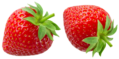Strawberry isolated png. Strawberry collection on transparent background. PNG format. Strawberry set with no background. Full depth of field.