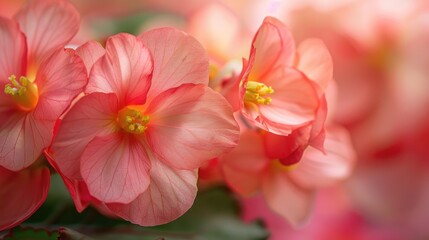 Obraz premium Close up Image of Lovely Pink Begonia Blossom