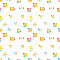 Cute hand drawn sun background. Summer pattern. Vector illustration