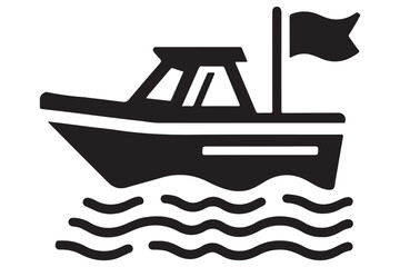 Boat silhouette vector illustration, boat icon, boat logo vector isolated 