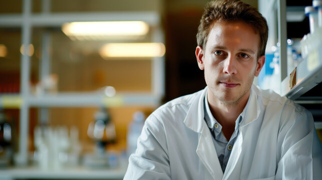 Confident Male Scientist Portrait Shot., Professional Environment, Diverse Workforce, Corporate Photography, Team Collaboration, Engaged Employees, Authentic Work Settings.