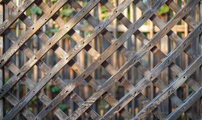 Wooden lattice fence, natural wood background