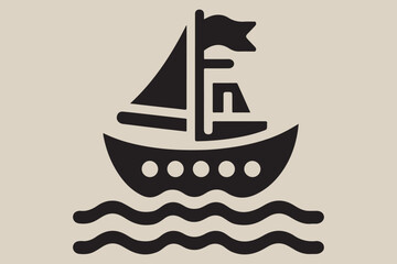 Boat silhouette vector illustration, boat icon, boat logo vector isolated 