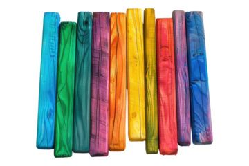 Abstract rainbow color wooden isolated on transparent back ground
