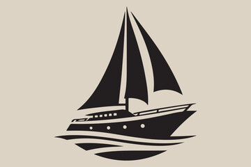 Boat silhouette vector illustration, boat icon, boat logo vector isolated 