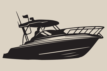 Boat silhouette vector illustration, boat icon, boat logo vector isolated 