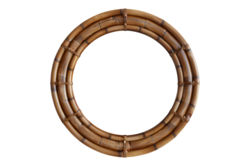 Bamboo mirror isolated on transparent background