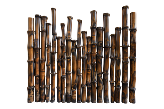 Bamboo headboards isolated on transparent background