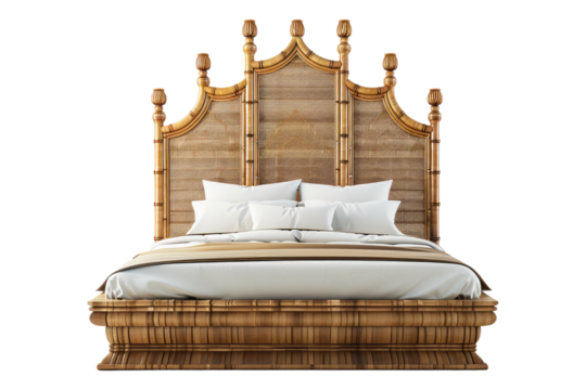 Bamboo headboards isolated on transparent background
