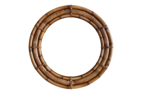 Bamboo mirror isolated on transparent background