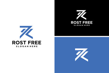 letter RF. FR logo icon incorporate abstract shape in the creative process.