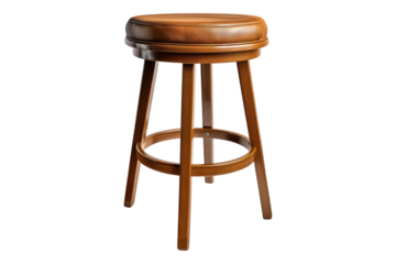 Bar stool brown color furniture isolated on transparent back ground
